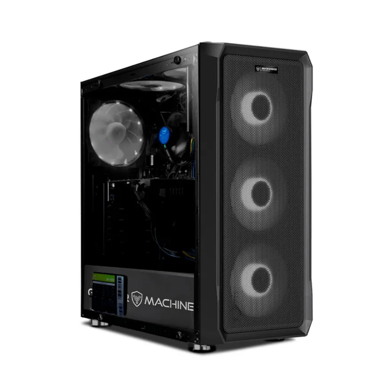 pc armada intel core i5 12400f 16gb ram 500gb ssd rtx3050 monitor 24 pulgadas ips plateado frontal escritorio profesional