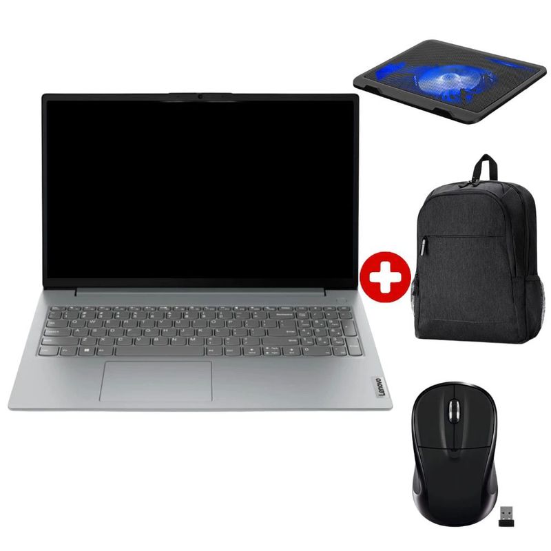 Laptop Lenovo V15 G4 AMN 15.6" AMD Ryzen 5 gris frontal