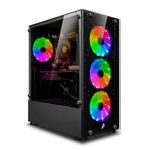PC Gamer Haku Red Plus Ryzen 5 8600G 16GB RAM 500GB SSD monitor 24 curvo teclado FreeDOS vista frontal escritorio