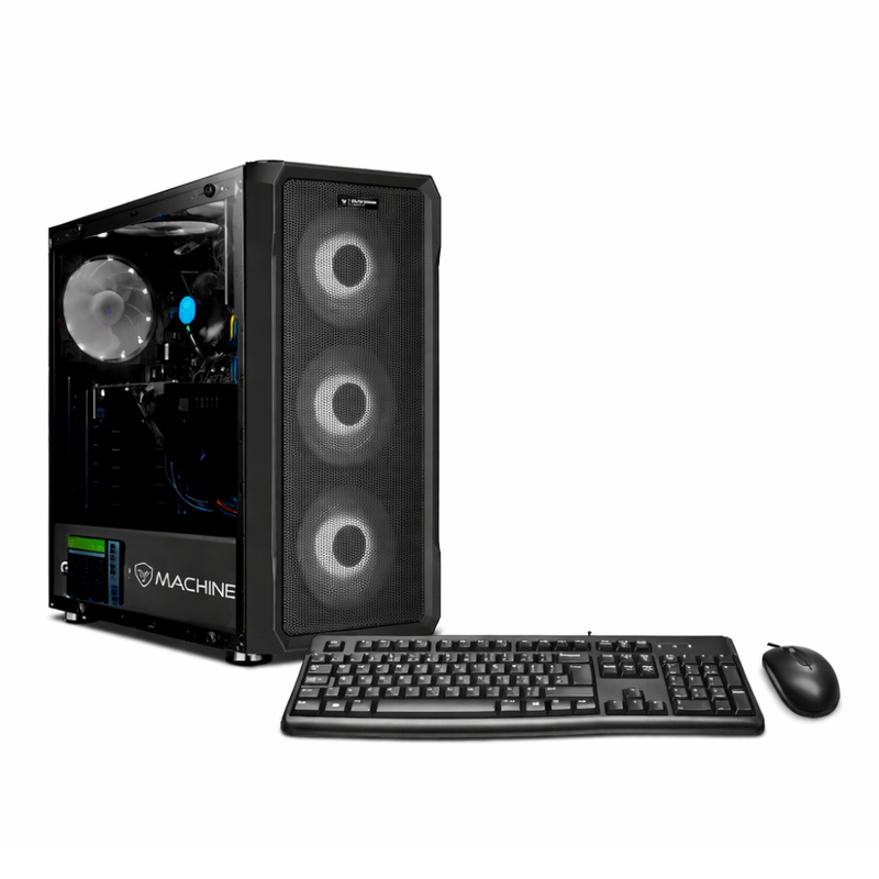 pc armada intel core i7 12700f 500gb ssd 16gb ram monitor 24" ips negro frente oficina profesional