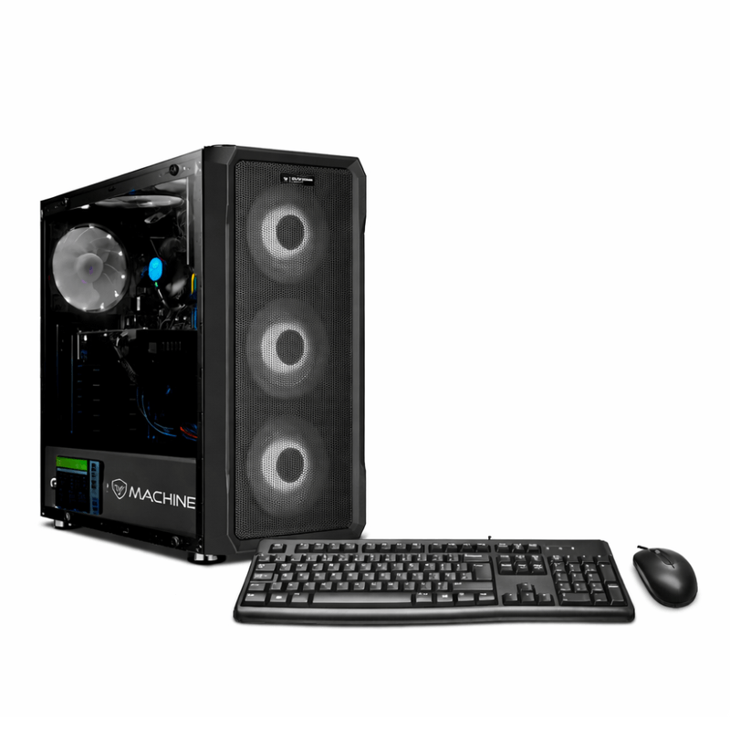 pc intel core i5 14400f 500gb ssd 16gb ram monitor 24 ips case de torre negro vista frontal escritorio profesional