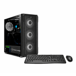 PC armada Intel Core i5 14400F 500GB SSD 16GB RAM case de torre negro monitor 24 pulgadas workstation escritorio profesional