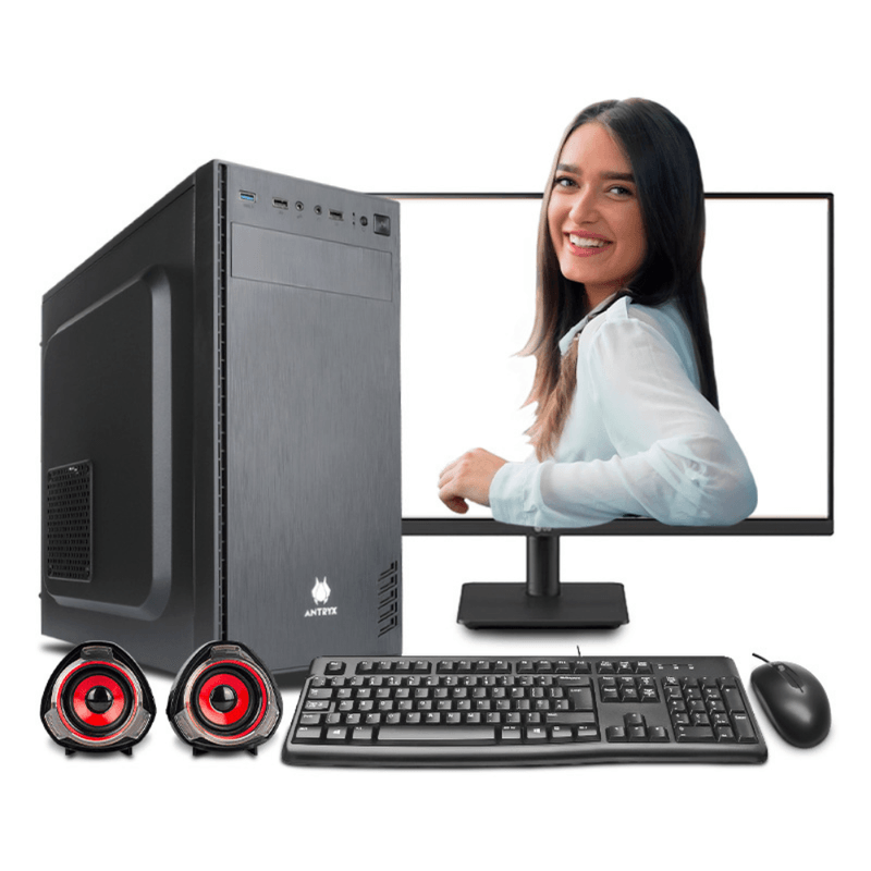pc armada intel i7 14700k 1tb ssd 16gb ram monitor 24" ips negro frontal escritorio oficina