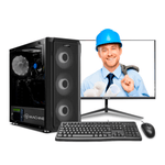 PC armada Intel Core i7 10700F 16GB RAM 500GB SSD monitor 24" IPS teclado vista frontal entorno oficina