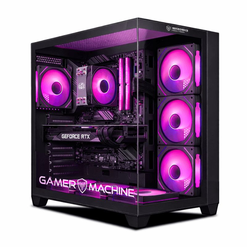 pc gamer draco pink plus intel core i5 14400f 32gb ram 1tb ssd monitor 24" curvo rosa frontal setup gaming