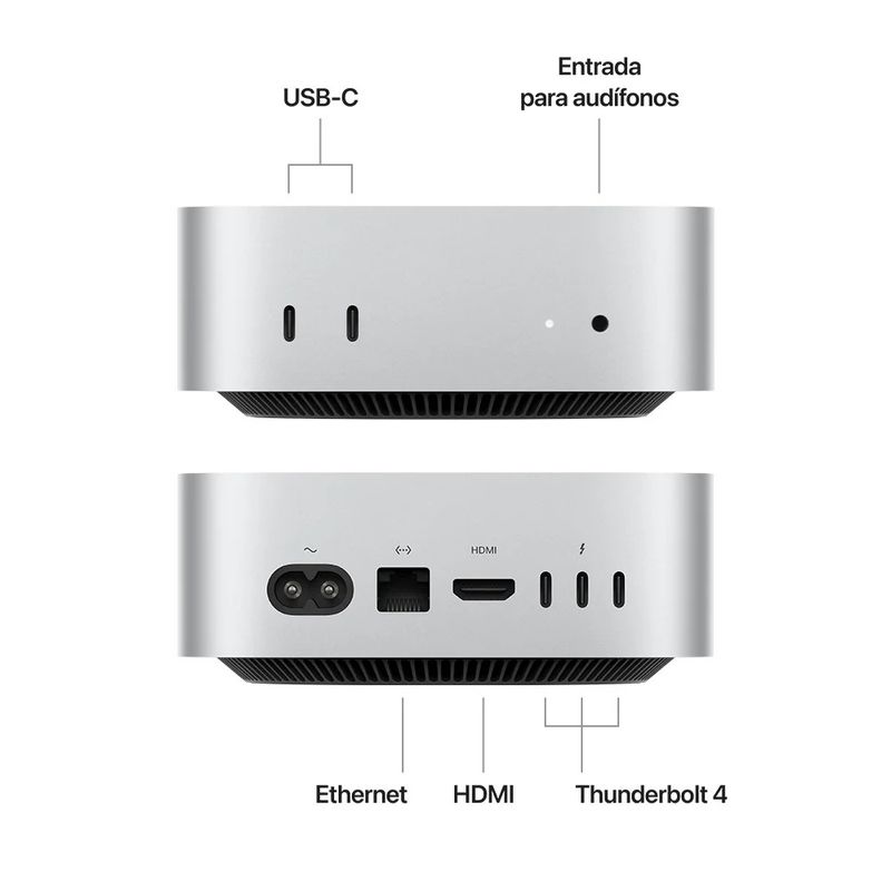 mac mini apple m4 16GB RAM 256GB SSD white frontal escritorio profesional