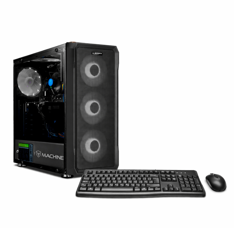pc armada intel core i7 12700f 500gb ssd 16gb ram case de torre 24 ips monitor + teclado vista frontal uso profesional