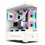 pc gamer Draco White RGB intel core i7 12700f 32GB RAM 500GB SSD monitor 24" curvo RTX5060TI 16GB blanco vista frontal setup gamer