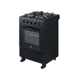 Cocina de pie Sole Glissa 4 hornillas negro dorsal-oblicuo
