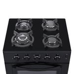 Cocina de pie Sole Glissa 4 hornillas negro Frontal