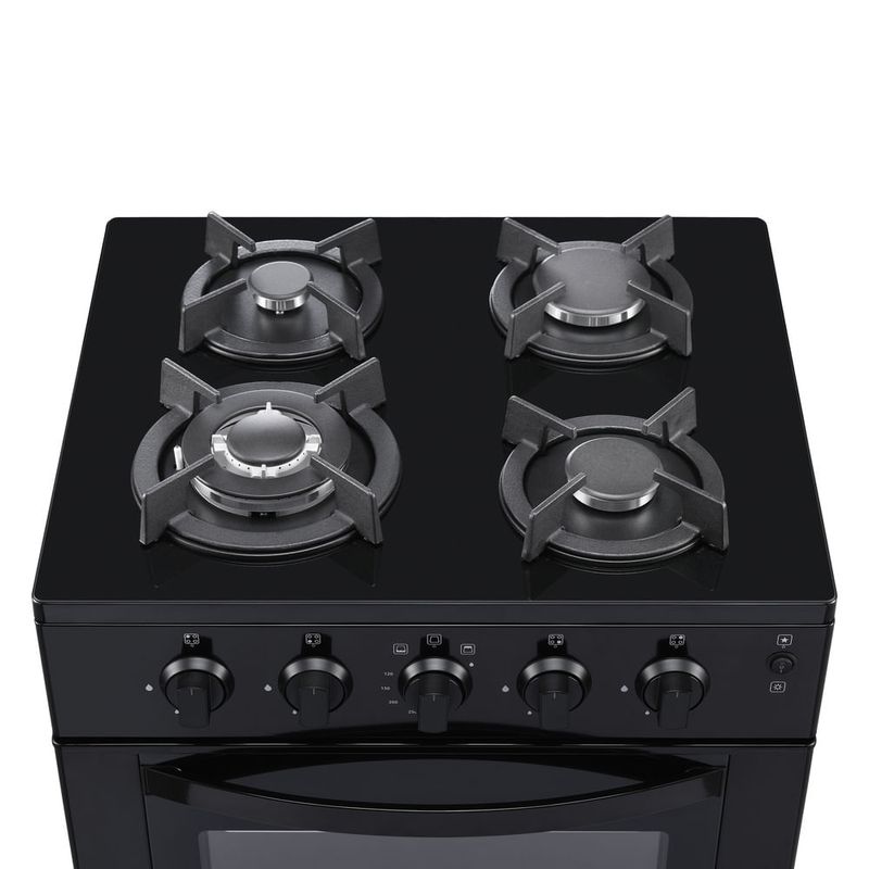Cocina de pie Sole Glissa 4 hornillas negro Frontal