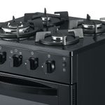 Cocina de pie Sole Glissa 4 hornillas negro Frontal