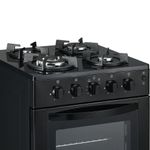 Cocina de pie Sole Glissa 4 hornillas negro Frontal
