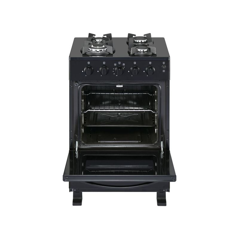 Cocina de pie Sole Glissa 4 hornillas negro Frontal