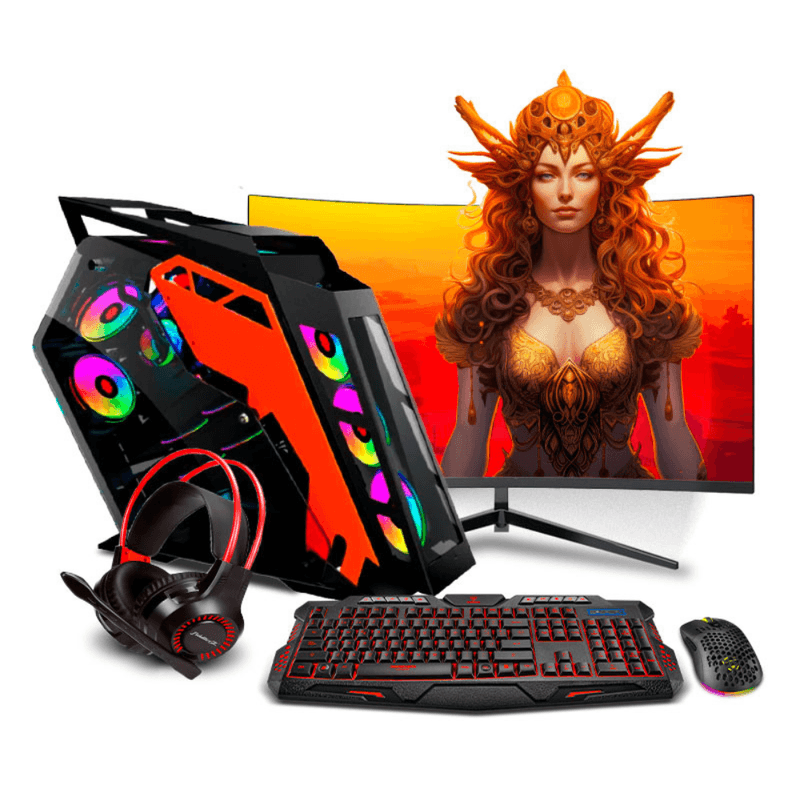 PC Gamer K-PLUS Orange Intel Core i7 14700F 32GB RAM 1TB SSD con monitor 24" curvo y RTX5060 8GB. Ideal para gaming competitivo ¡Cómprala en Coolbox.pe!