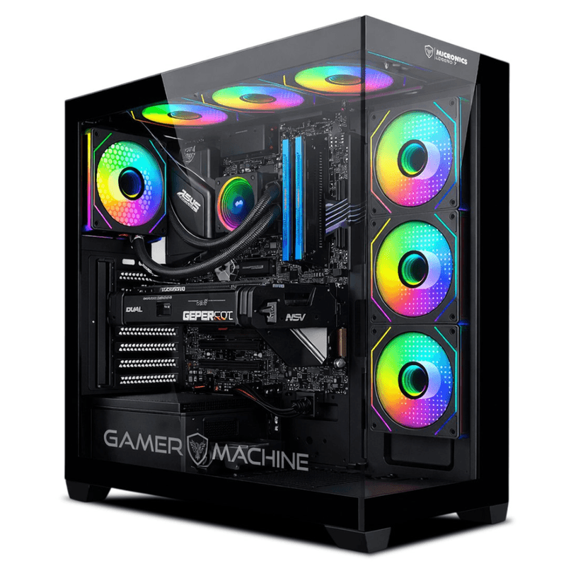 pc gamer ryzen 7 7700x green 16gb ram 500gb ssd monitor 24" rtx5050 vista frontal setup gaming