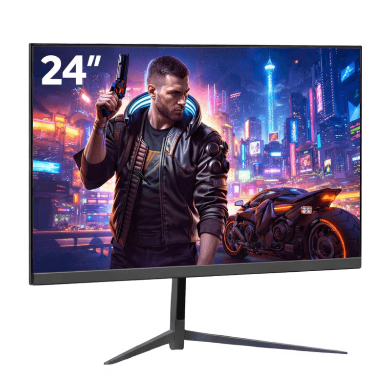 pc armada intel core i3 12100 8gb ram 500gb ssd windows 11 home monitor 24" + teclado vista frontal uso diario oficina estudio