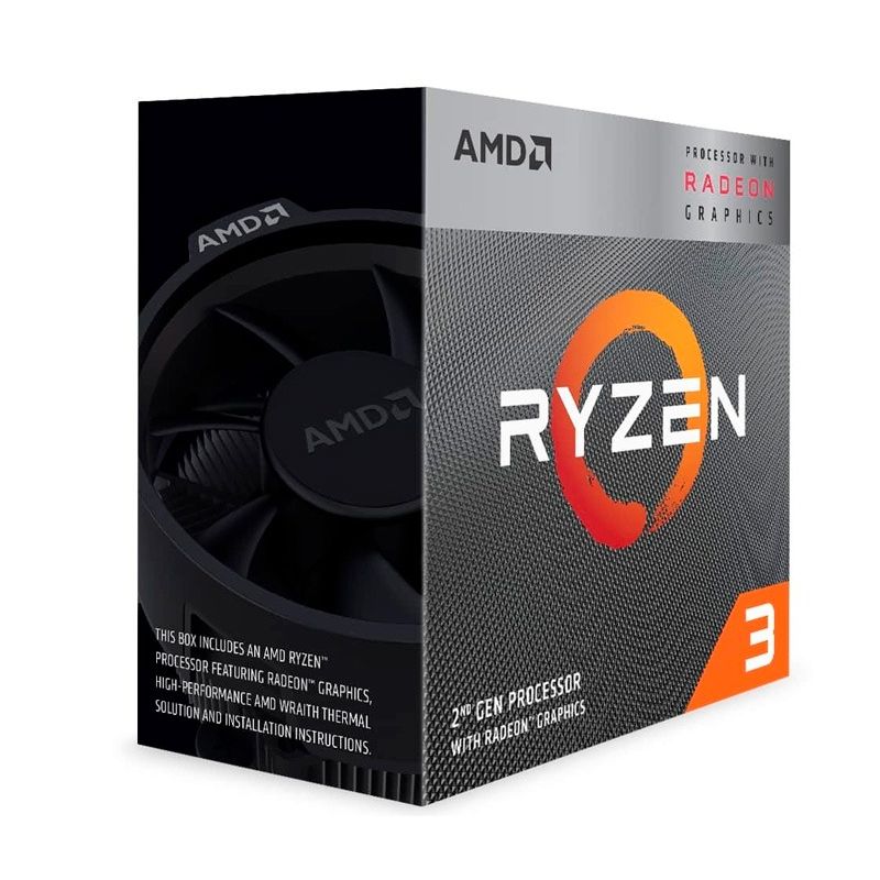 pc amd ryzen 3 3200g 500gb ssd 8gb ram windows 11 home negro vista frontal uso diario oficina estudio