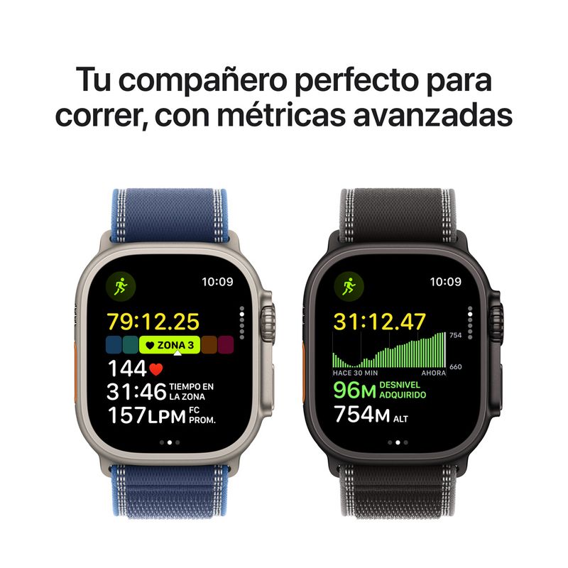 smartwatch apple watch ultra 3 pantalla 49mm oled gps resistente al agua 50m negro vista frontal actividades deportivas