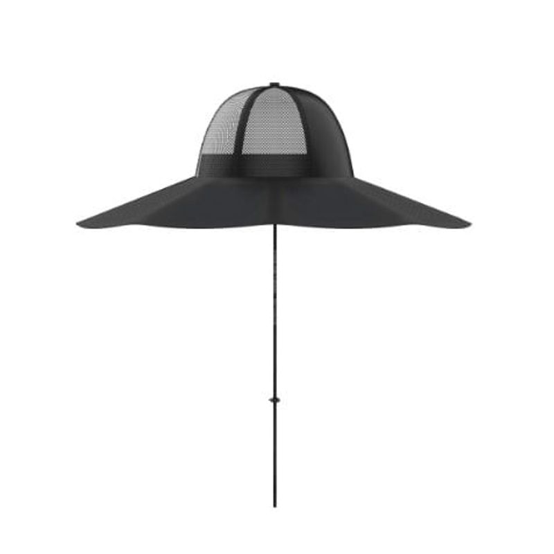 sombrero solar ecoflow 6v m-l upf50+ negro vista frontal camping