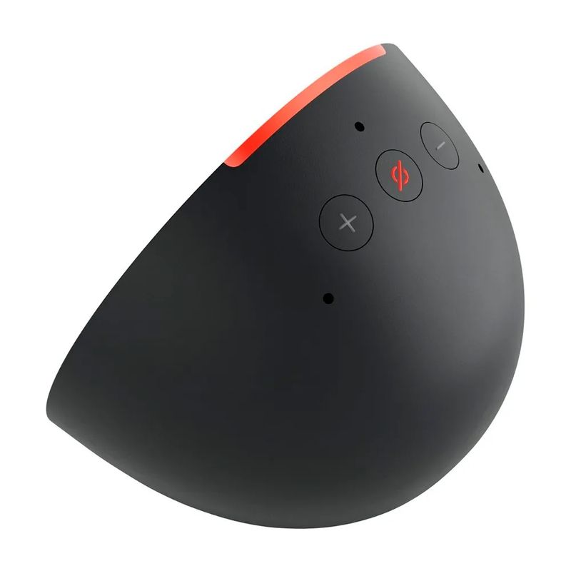 Altavoz inteligente Amazon Echo Pop 1ª generación control de voz Alexa negro vista frontal en escritorio