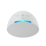 altavoz inteligente amazon echo pop generación 1 negro ángulo frontal sobre mesa sala