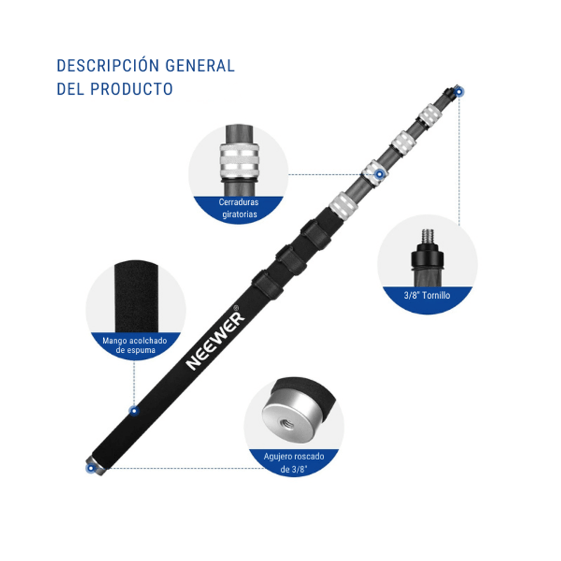 Boom pole Neewer MS-300C fibra de carbono