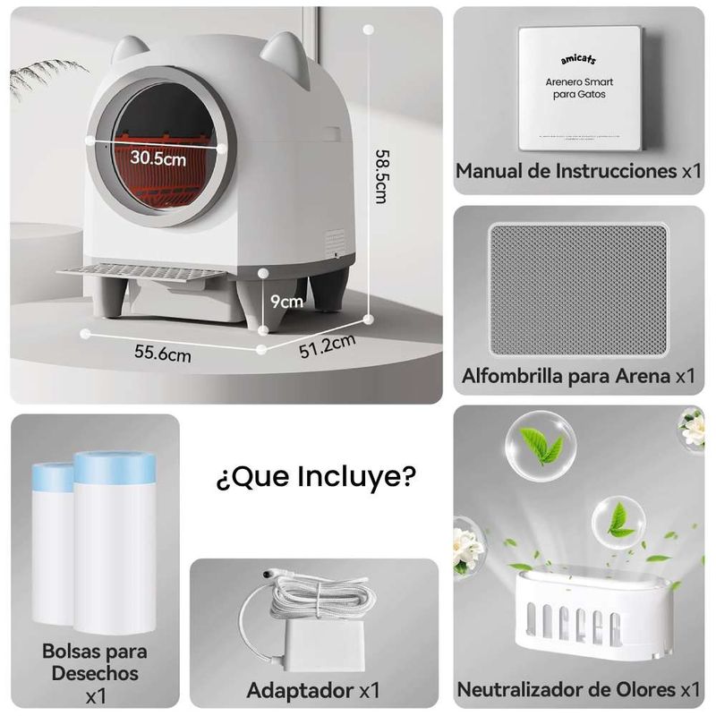 Arenero automático Smart Amicats para gatos