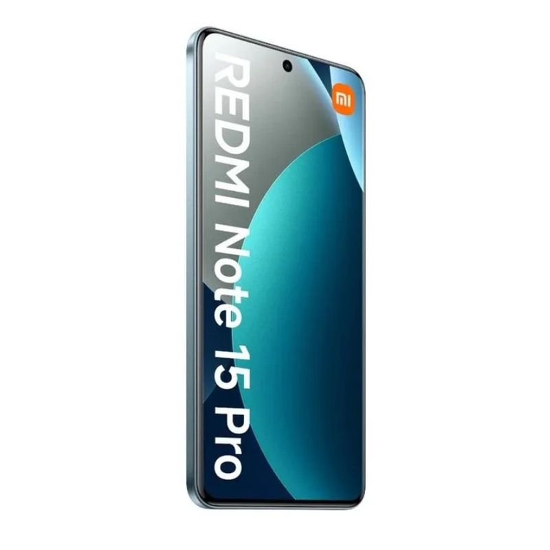 Celular Xiaomi Redmi Note 15 Pro 4G cámara 200MP azul vista frontal en uso cotidiano