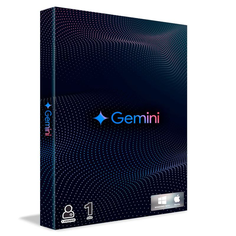 Licencia digital Google One AI Premium Gemini Advanced almacenamiento 5TB vista referencial en interfaz