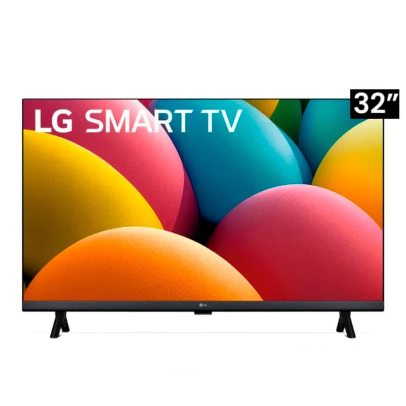 smart tv LG 32LR600BPSC pantalla HD AI negro ángulo frontal hogar entretenimiento