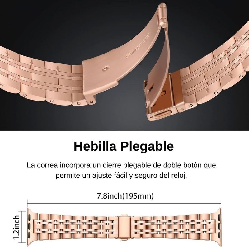 Correa Acero Loop Apple Watch 46mm S10 S11 Rose Gold