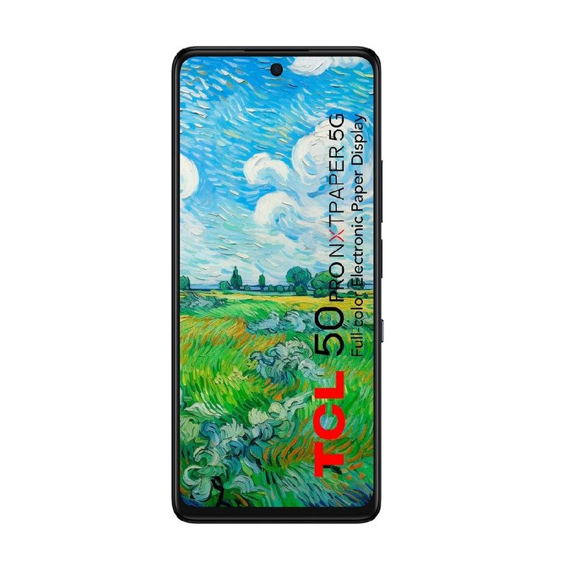 Celular TCL 50 Pro NXTPAPER 5G 512GB, 8GB RAM, cámara trasera 108MP+8MP+2MP, frontal 32MP, pantalla 6.8 pulgadas, color gris luna, vista frontal