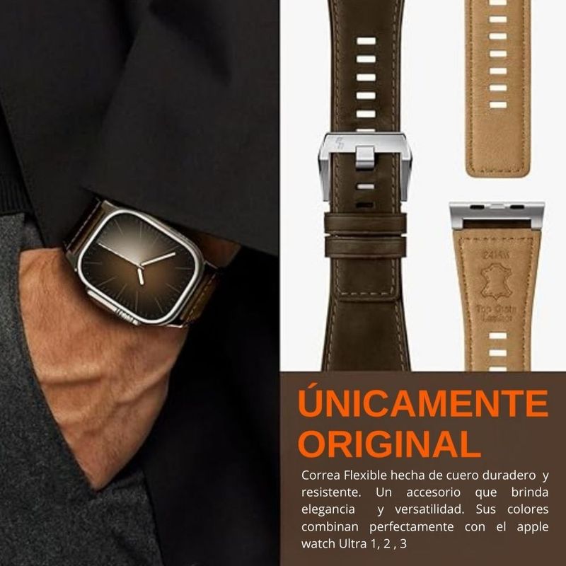 Correa de cuero Suitisbest Classic para Apple Watch Ultra