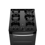 Cocina Electrolux F4EGB 4 quemadores negra, vista frontal
