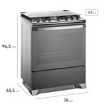 Cocina Electrolux F5ETG + 5 quemadores + VaporBake y PerfectCook + gris + ángulo frontal + uso doméstico