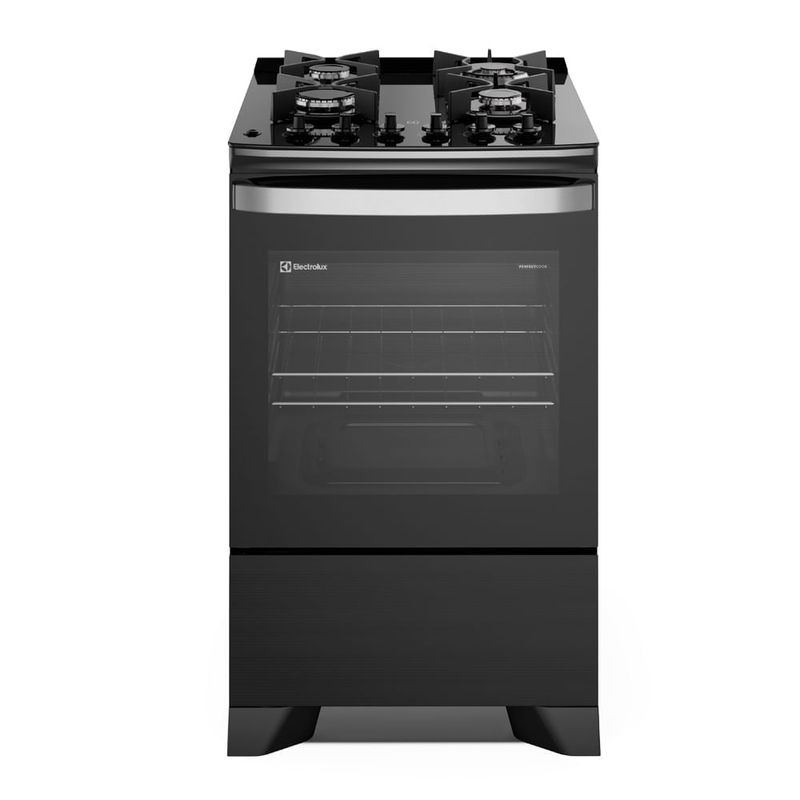 Cocina Electrolux F4EPB 4 quemadores PerfectCook Negro frontal en cocina moderna