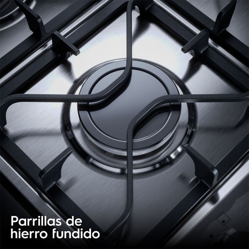 Cocina Electrolux F4ETG 4 Quemadores PerfectCook VaporBake Gris vista frontal en cocina moderna