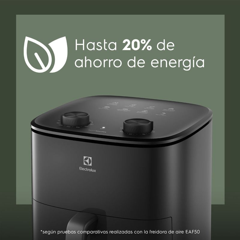 Freidora de aire Electrolux EAF70 7L 1700W Negra frontal cocina moderna