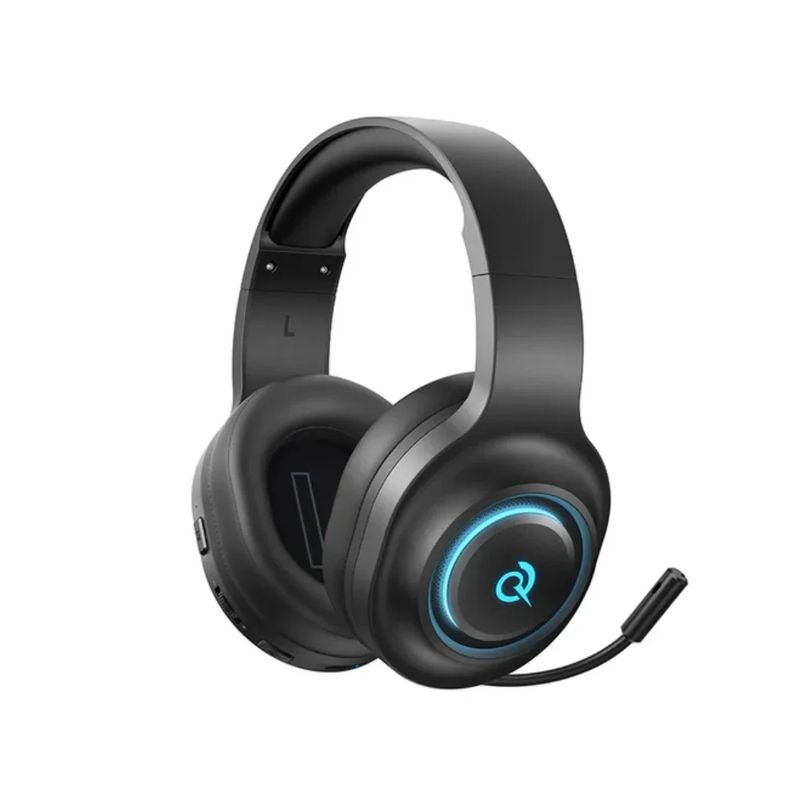Audífonos gamer QCY HEROAD V200 conectividad Bluetooth negro vista frontal