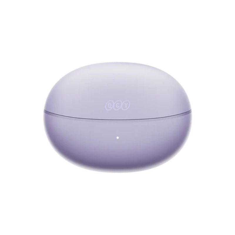 Audífonos Bluetooth QCY Crossky C30 con estuche morado vista frontal