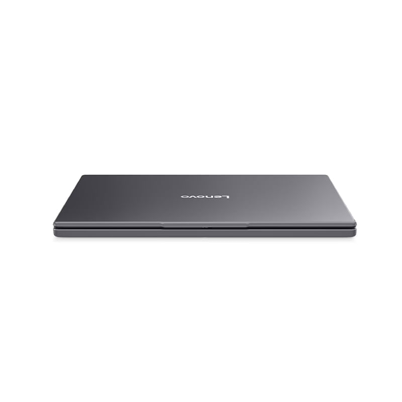 Laptop Lenovo 14 pulgadas OLED Luna Grey vista lateral perfil delgado