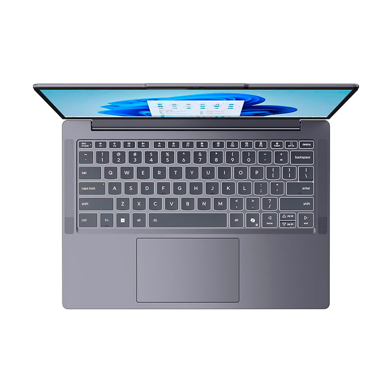 Laptop Lenovo IdeaPad Slim 3 14ARP10 teclado español color gris vista superior