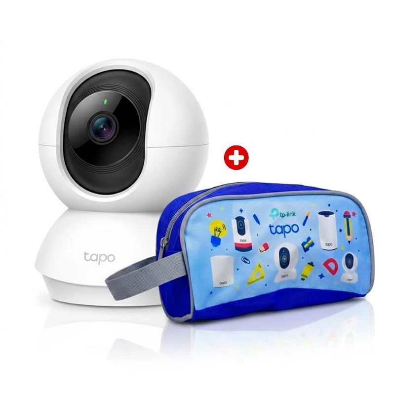 Cámara de seguridad TP-Link Tapo C210 con estuche escolar Tapo blanco vista producto