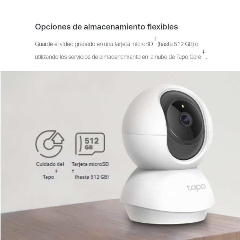 Cámara de seguridad TP-Link Tapo C210 rotación motorizada blanco vista detalle