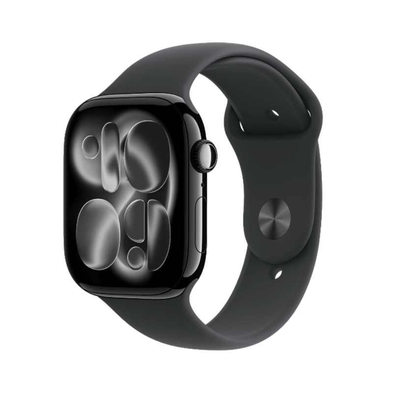 Apple Watch Series 11 pantalla Always On 42mm negro vista lateral