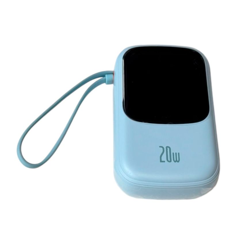 Batería externa Baseus 20000 mAh Celeste Frontal con carga inalámbrica