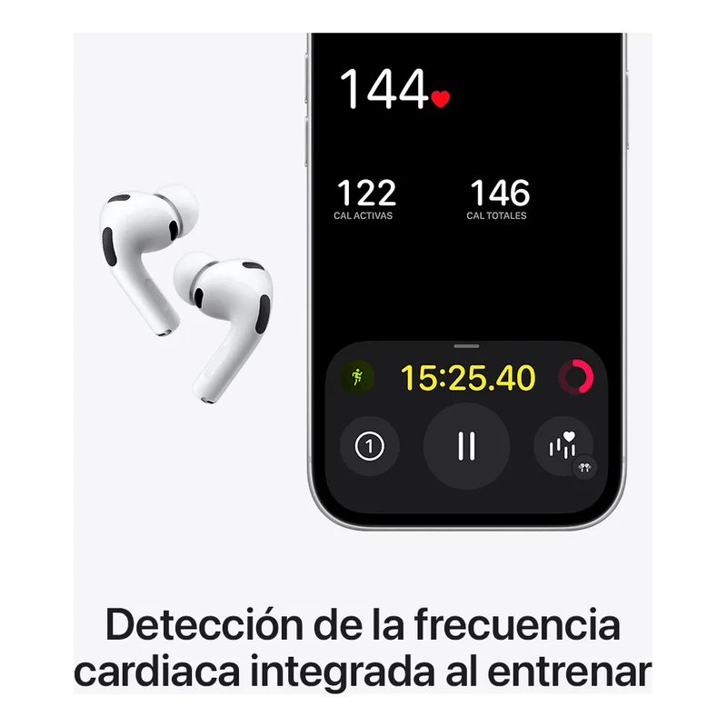 Audífonos Bluetooth Apple AirPods Pro 3 con estuche blanco especificaciones