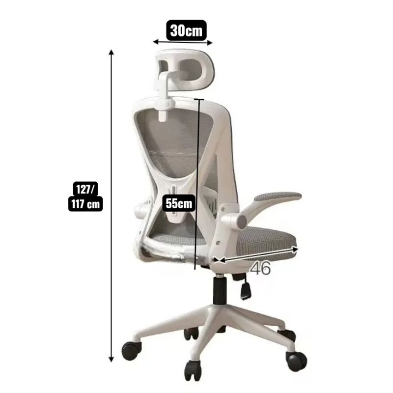 Silla de Oficina Clásica Blanco Reposabrazos Ajustable