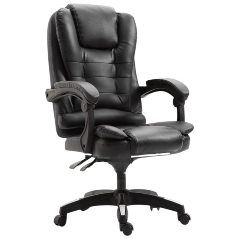 Silla de Oficina Relleno PU Reclinable con Ruedas Silenciosas